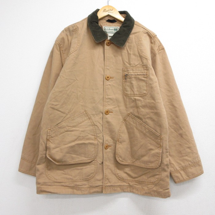 L.L.Bean 00s 長袖カバーオール えりコーデュロイ ハンティング ブラウン メンズXL相当 | 古着