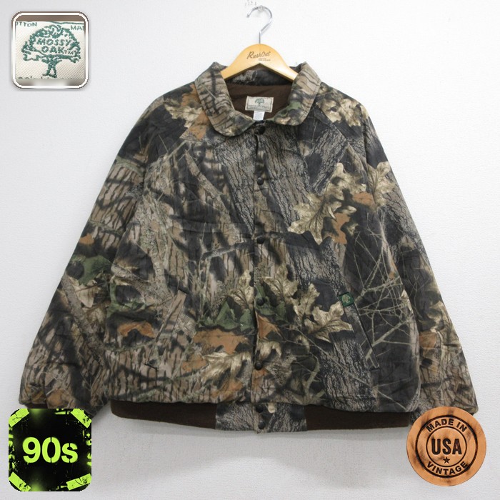 MOSSY OAK 長袖 90s ハンティング ジャケット コットン USA製 ベージュ 迷彩 メンズXL相当 | 古着