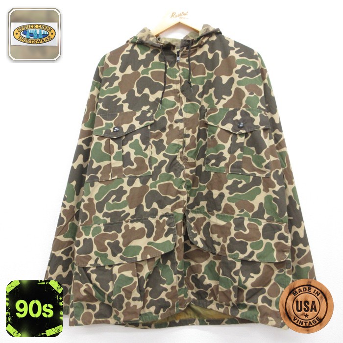 Spruce Creek 90s 長袖パーカー ダックハンターカモ ブラウン メンズXL相当 | 古着