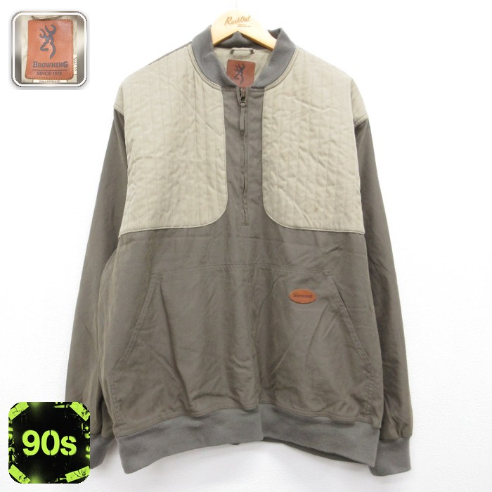 Browning 90s ハーフジップハンティングジャケット ブラウン メンズXL相当 | 古着