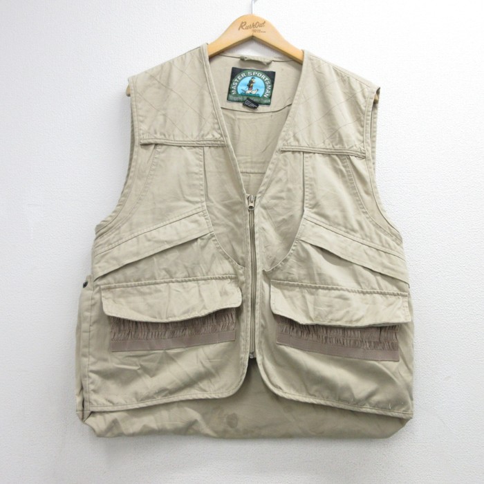 MASTER SPORTSMAN フィッシングベスト ベージュ M 古着通販 M☆古着 MASTER SPORTSMAN メンズ フィッシング ベスト