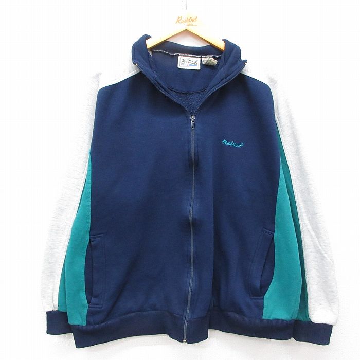 XL★古着 長袖 ジャージ メンズ00年代 00s 紺他 ネイビー 25mar03 中古 メンズ アウター トラックジャケット