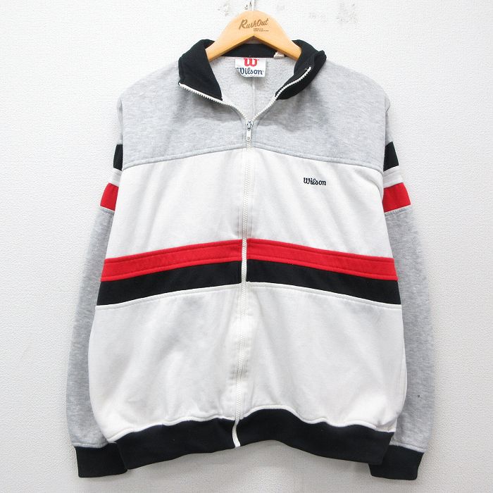L★古着 ウィルソン 長袖 ジャージ メンズ 90年代 90s 白他 ホワイト 25mar19 中古 アウター トラックジャケット