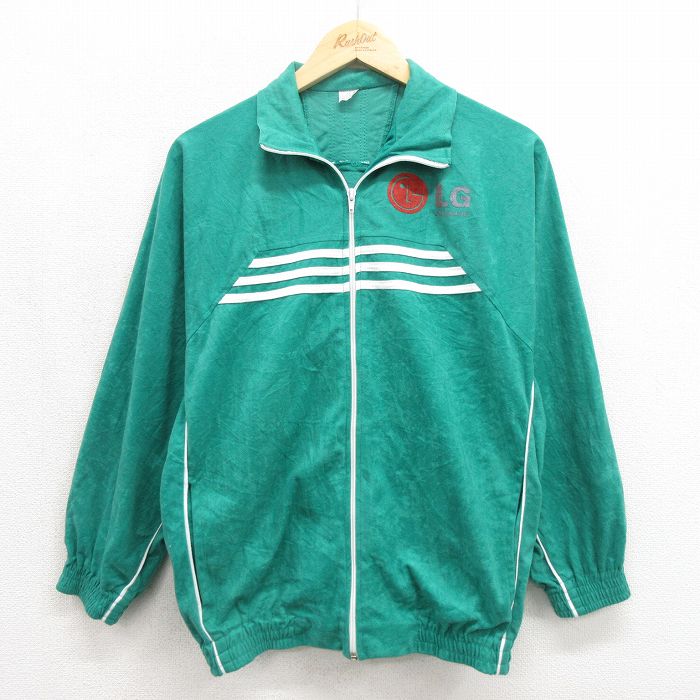 古着通販 L☆古着 長袖 ジャージ メンズ 90年代 90s グリーン