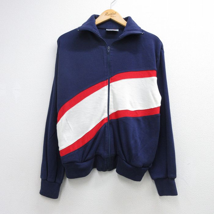 L★古着 長袖 ジャージ メンズ ネイビー 26aug07
