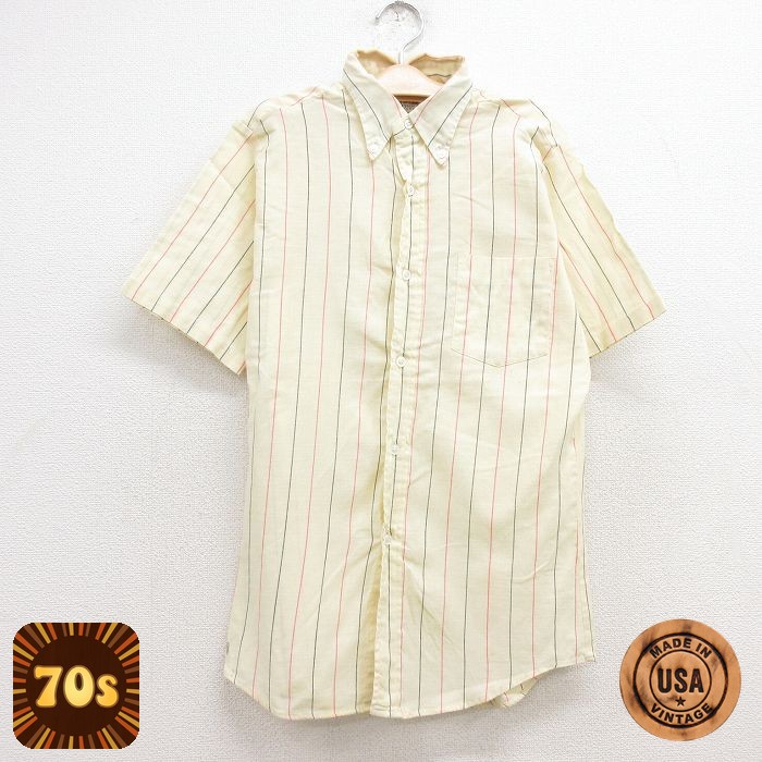 【50%OFF】マックレガー 70s 半袖シャツ ストライプ イエロー キッズ | 古着