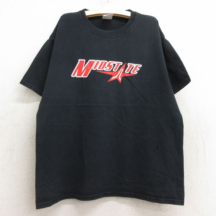 古着 半袖 ビンテージ Tシャツ キッズ ボーイズ 子供服 00年代 00s MIDSTATE コットン クルーネック 黒 ブラック 24aug19