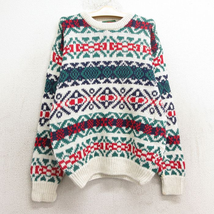 【50%OFF】古着 長袖 セーター キッズ ボーイズ 子供服 00年代 00s 白他 ホワイト 24nov06