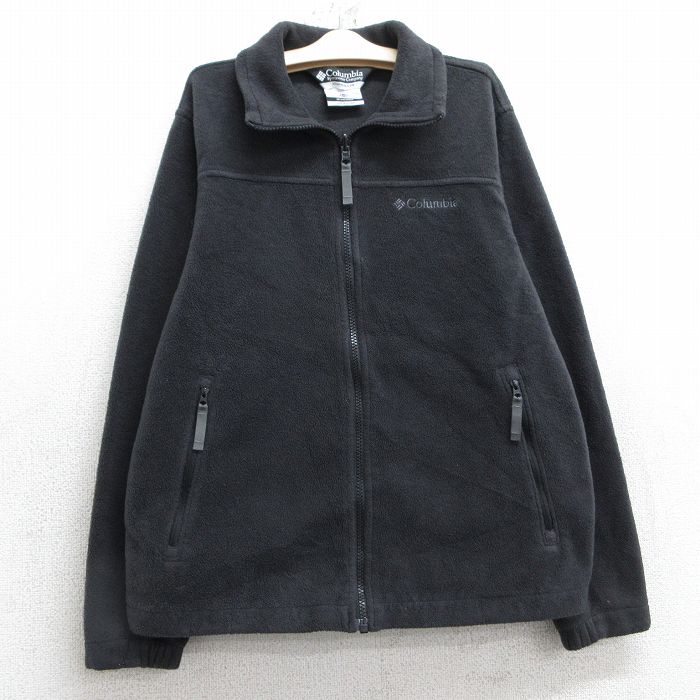 【50%OFF】古着 コロンビア COLUMBIA 長袖 フリース ジャケット キッズ ボーイズ 子供服 00年代 00s ワンポイントロゴ 黒 ブラック 25jan27