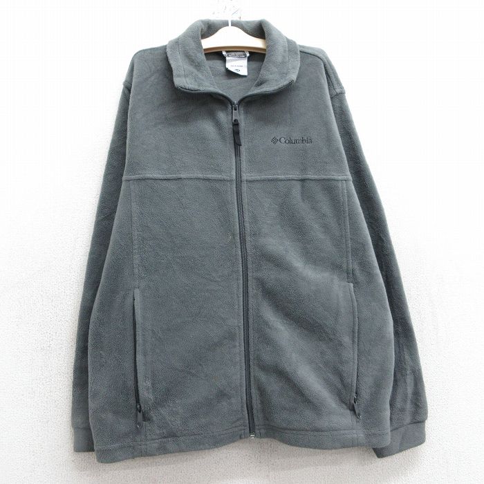 【50%OFF】古着 コロンビア COLUMBIA 長袖 フリース ジャケット キッズ ボーイズ 子供服 00年代 00s ワンポイントロゴ グレー 25feb01