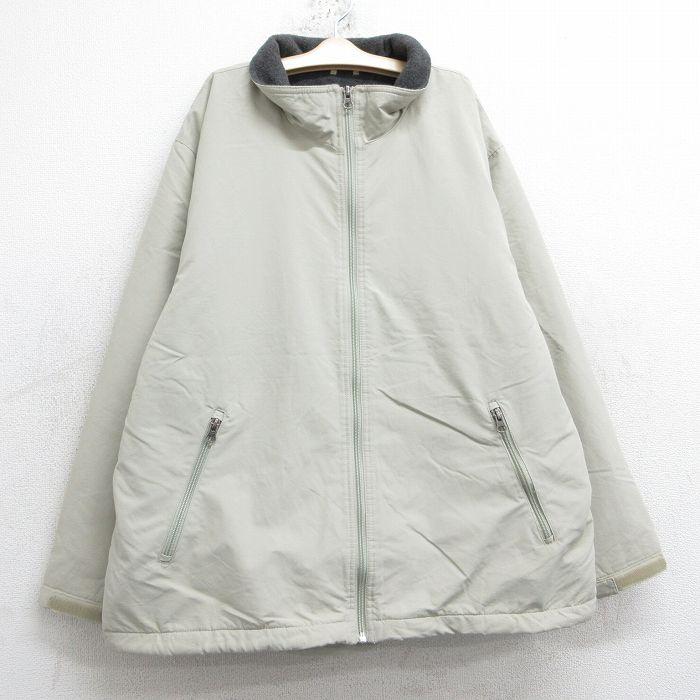 古着 ランズエンド 長袖 ナイロン ジャケット キッズ ボーイズ 子供服 00年代 00s ポーラテック 薄ベージュ カーキ 内側フリース 25feb01