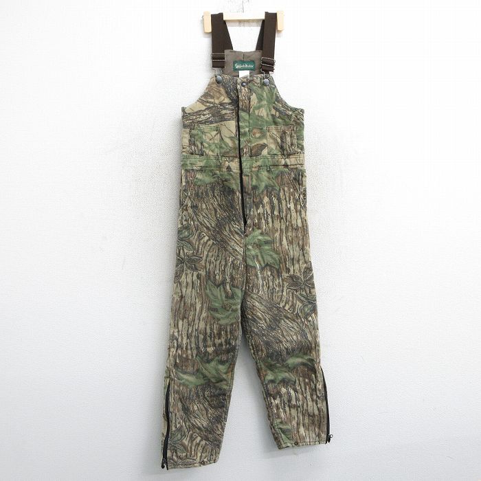 古着 オーバーオール キッズ ボーイズ 子供服 90年代 90s リアルツリー USA製 タロン ベージュ他 カーキ 内側キルティング 25feb06