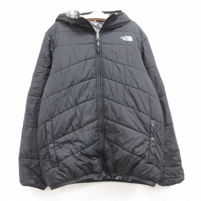 古着 ノースフェイス THE NORTH FACE 長袖 ジャケット パーカー キッズ ボーイズ 子供服 ワンポイントロゴ リバーシブル 黒 ブラック 25feb13