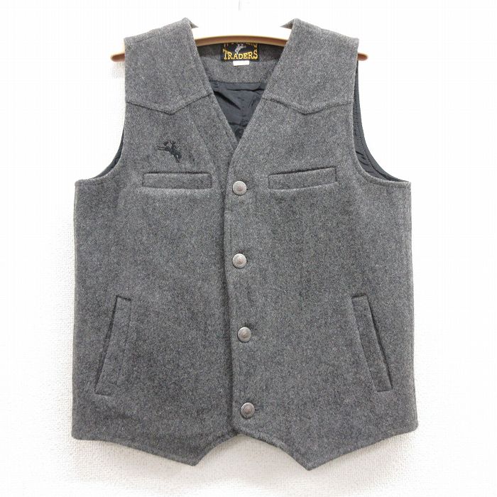 古着 ウール ベスト キッズ ボーイズ 子供服 90年代 90s グレー霜降り 25feb13