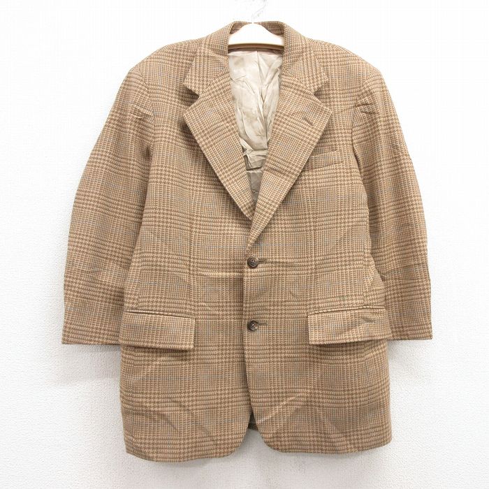 【50%OFF】古着 ラルフローレン Ralph Lauren 長袖 ブランド テーラード ジャケット キッズ ボーイズ 子供服 90年代 90s 千鳥格子 ウール USA製 ベージュ系他 カーキ チェック 【spe】 25feb13