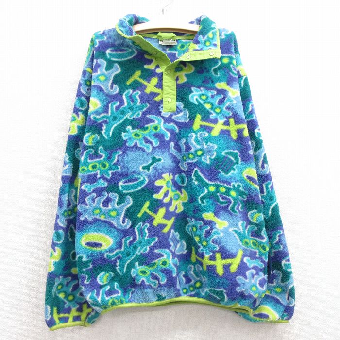 古着 エルエルビーン LLBEAN 長袖 フリース ジャケット キッズ ボーイズ 子供服 90年代 90s 犬 スナップT USA製 紫他 パープル 【spe】 25feb13