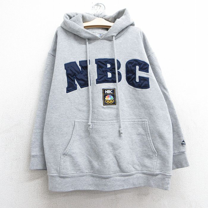 【50%OFF】古着 アディダス adidas 長袖 スウェット パーカー キッズ ボーイズ 子供服 00年代 00s NBC グレー 霜降り 25feb26