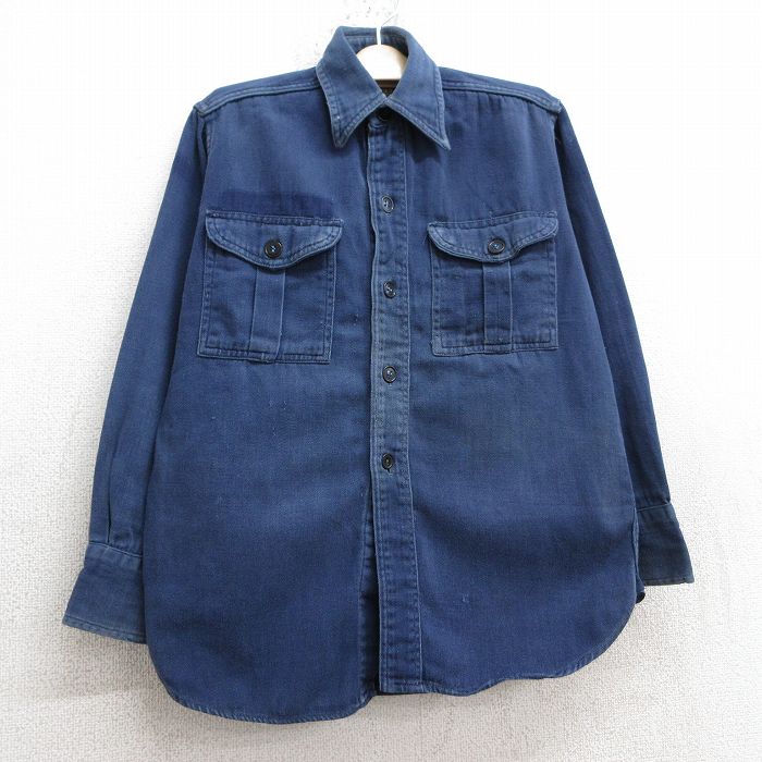 古着 長袖 ビンテージ ボーイスカウト シャツ キッズ ボーイズ 子供服 60年代 60s マチ付き 紺 ネイビー 【spe】 25mar03