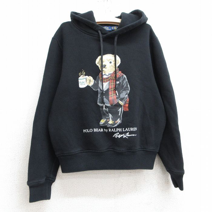 古着 ラルフローレン Ralph Lauren 長袖 ブランド スウェット パーカー キッズ ボーイズ 子供服 ポロベア 黒 ブラック 【spe】 25mar04