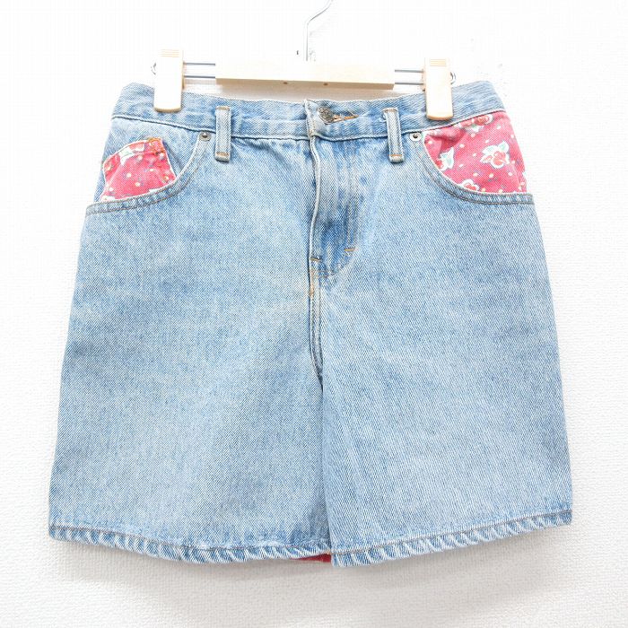 古着 ショート パンツ ショーツ キッズ ボーイズ 子供服 90年代 90s 花柄 コットン 薄紺 ネイビー デニム他 25jun03