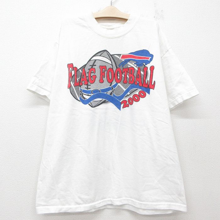 古着 半袖 ビンテージ Tシャツ キッズ ボーイズ 子供服 00年代 00s フットボール 企業広告 コットン クルーネック 白 ホワイト 25jun03