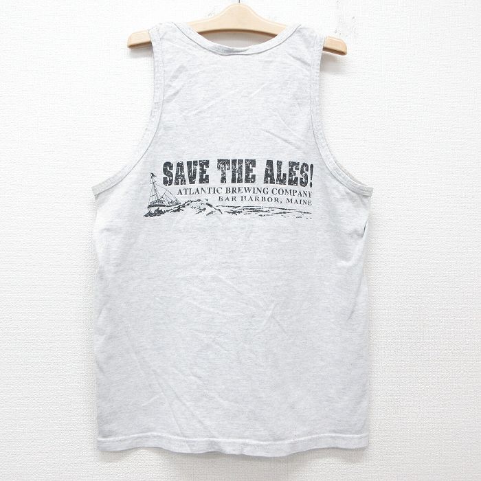 古着 ビンテージ タンクトップ キッズ ボーイズ 子供服 00年代 00s ATLANTIC BREWING 船 薄グレー 霜降り 25jun06