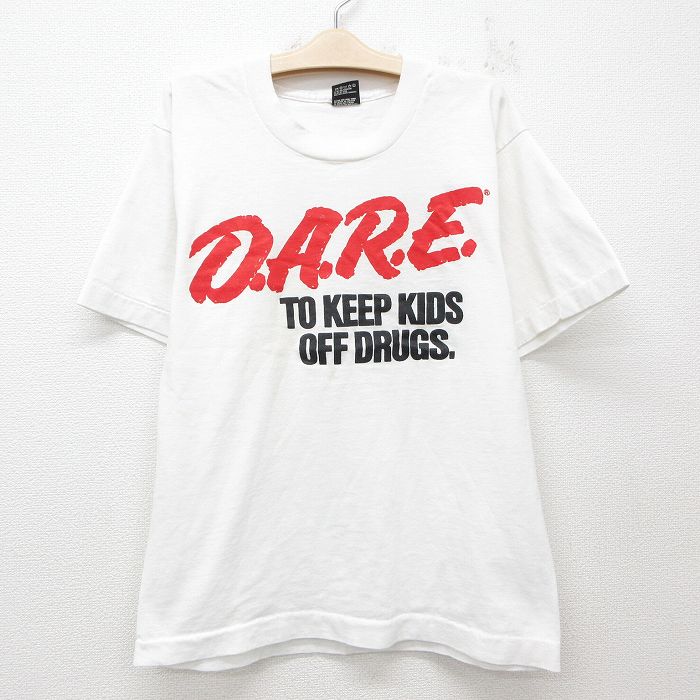 古着 フルーツオブザルーム 半袖 ビンテージ Tシャツ キッズ ボーイズ 子供服 90年代 90s DARE 白 ホワイト 25jun06