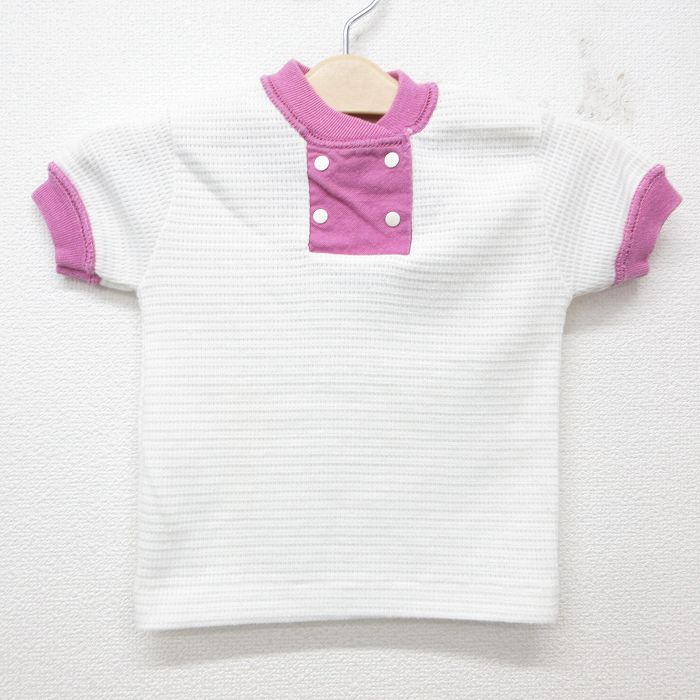 古着 半袖 ビンテージ サーマル Tシャツ キッズ ガールズ 子供服 90年代 90s ツートンカラー USA製 白他 ホワイト 25jun07