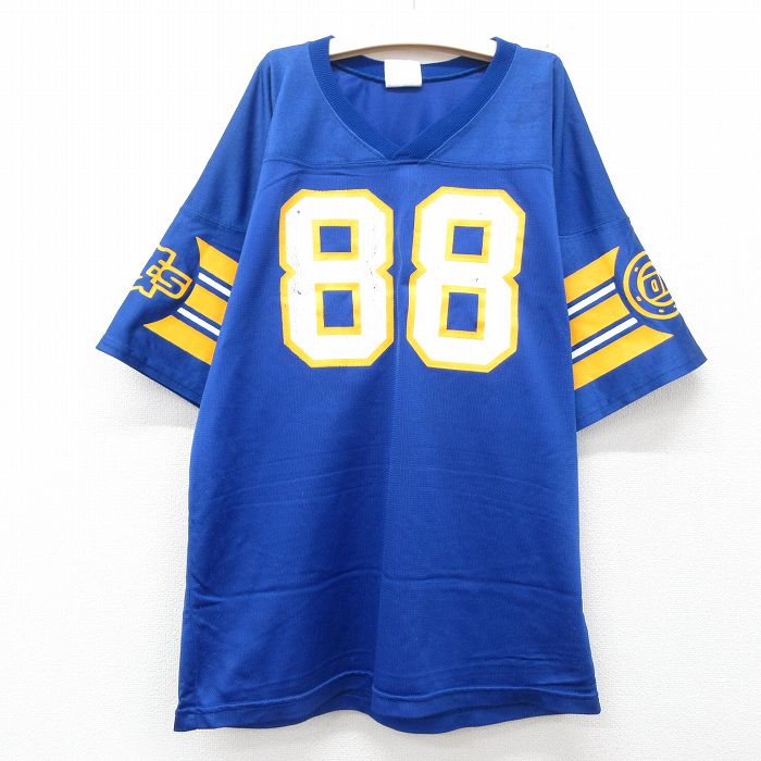 【50%OFF】古着 半袖 ビンテージ フットボール Tシャツ キッズ ボーイズ 子供服 90年代 90s NFL インディアナポリスコルツ 88 Vネック USA製 青 ブルー アメフト スーパーボウル ゲームシャツ ユニフォーム 25jun14