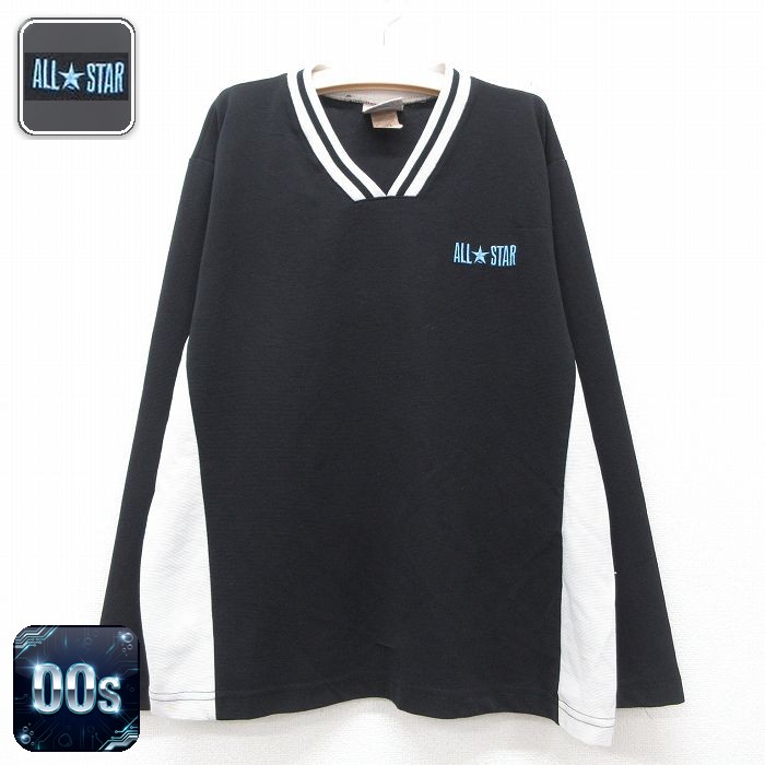 コンバース 00s 長袖Tシャツ オールスター ブラック キッズ | 古着