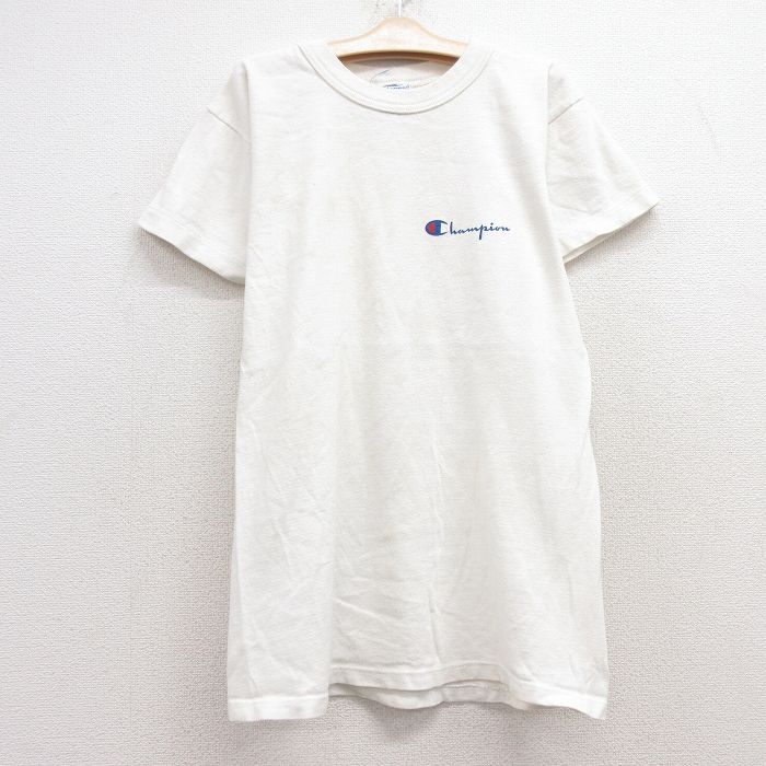 古着 チャンピオン Champion 半袖 ビンテージ Tシャツ キッズ ボーイズ 子供服 90年代 90s ワンポイントロゴ クルーネック USA製 白 ホワイト 25jun28