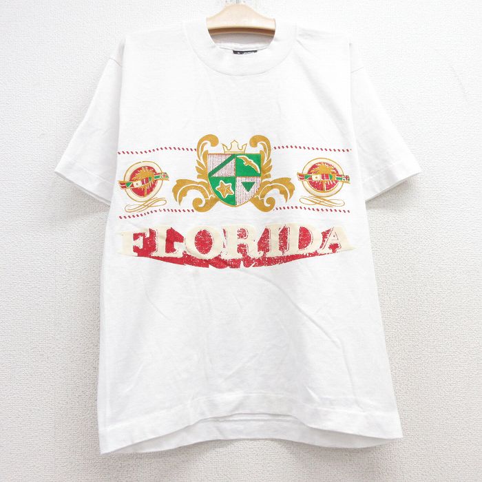 古着 半袖 ビンテージ Tシャツ キッズ ボーイズ 子供服 90年代 90s フロリダ クルーネック 白 ホワイト 25jul24