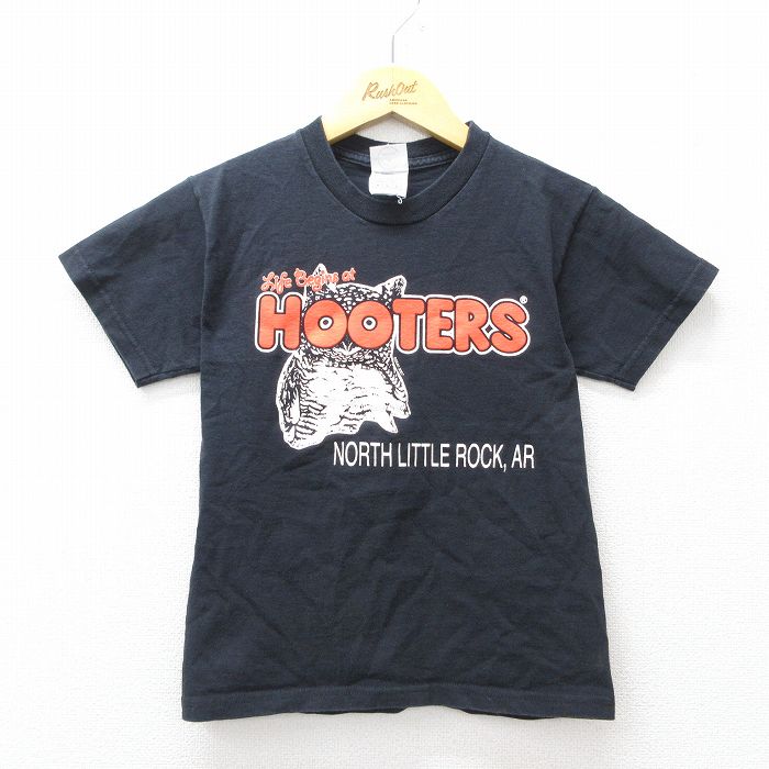 古着 半袖 ビンテージ Tシャツ キッズ ボーイズ 子供服 00年代 00s フーターズ コットン クルーネック 黒 ブラック 25aug04