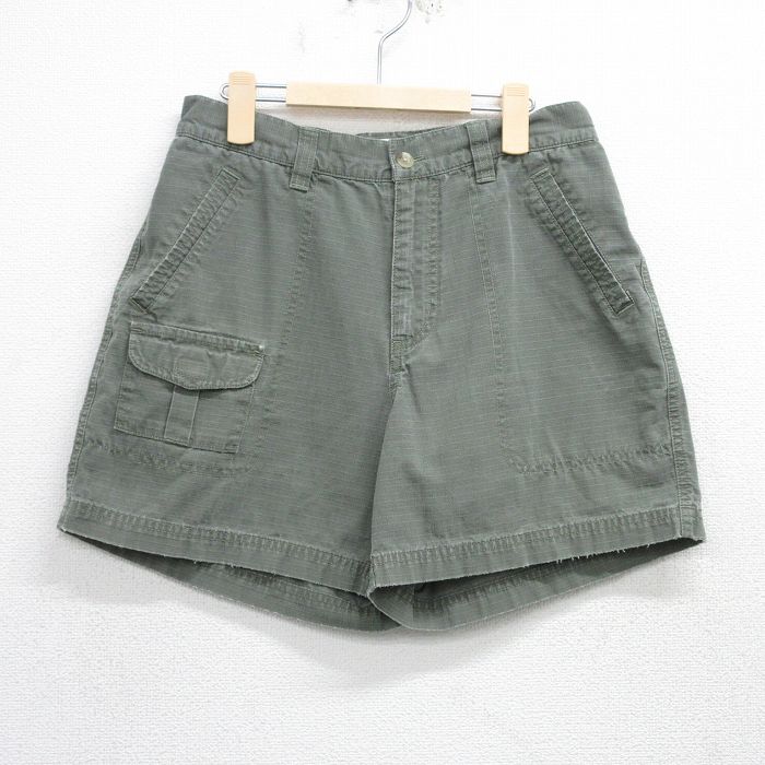 【50%OFF】古着 コロンビア COLUMBIA ショート パンツ キッズ ボーイズ 子供服 00年代 00s リップストップ 濃緑 グリーン 25aug20