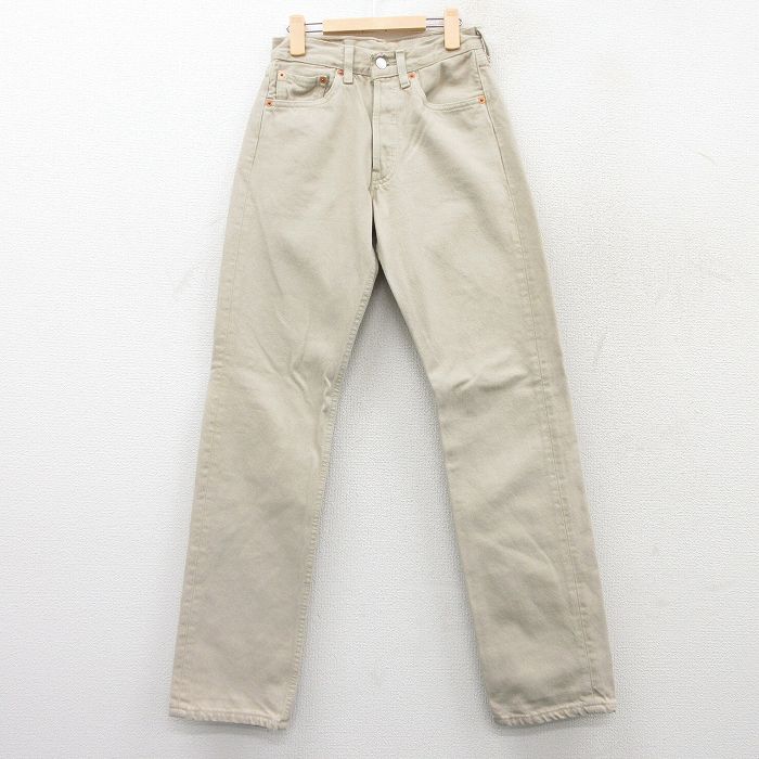 古着 リーバイス Levis 501 ジーンズ キッズ ボーイズ 子供服 コットン 薄ベージュ カーキ デニム 25sep02