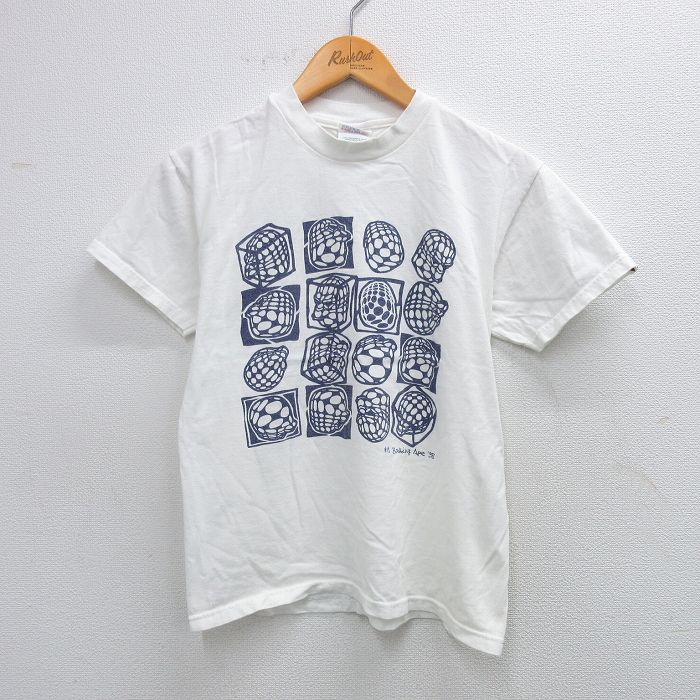 古着 ヘインズ Hanes 半袖 ビンテージ Tシャツ キッズ ボーイズ 子供服 90年代 90s コットン クルーネック 白 ホワイト 25sep03