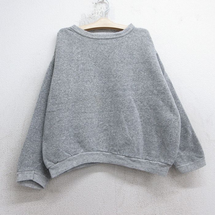 古着 長袖 スウェット キッズ ボーイズ 子供服 80年代 80s 無地 クルーネック グレー 霜降り 25dec03
