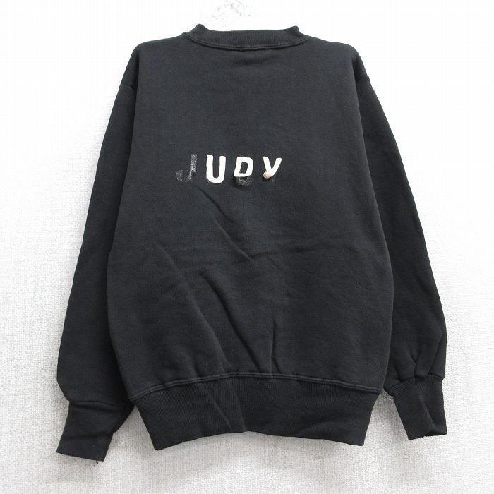 古着 長袖 スウェット キッズ ボーイズ 子供服 90年代 90s JUDY クルーネック 黒 25dec03