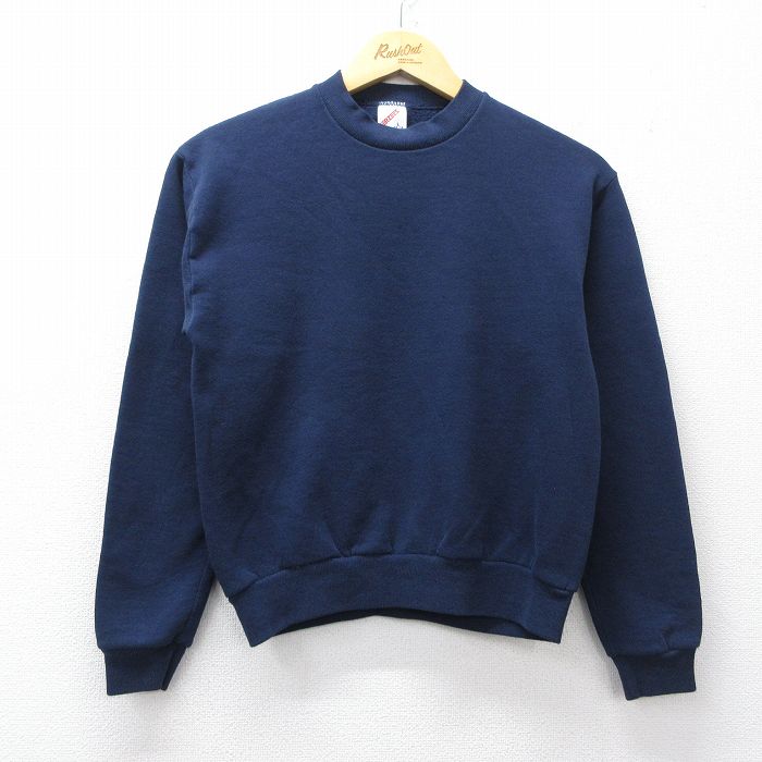 古着 ジャージーズ 長袖 スウェット キッズ ボーイズ 子供服 90年代 90s 無地 クルーネック USA製 紺 26jan28