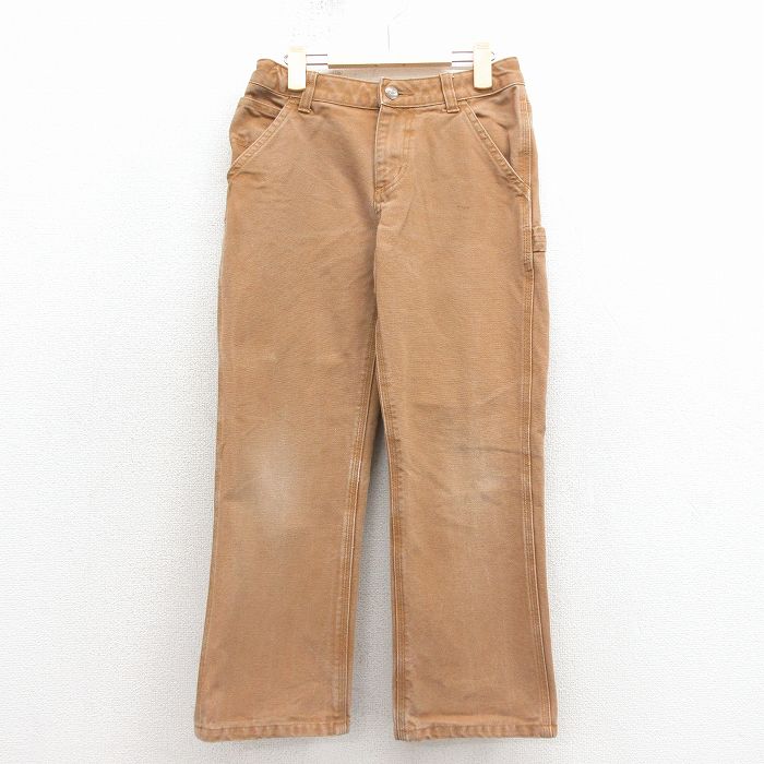 古着 カーハート ペインター パンツ キッズ ボーイズ 子供服 ダック地 コットン 茶 26feb04