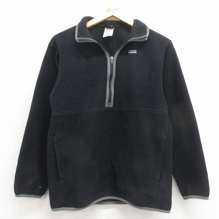 古着 パタゴニア patagonia 長袖 ハーフジップ フリース ジャケット キッズ ボーイズ 子供服 黒 26feb04