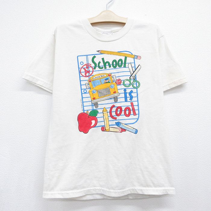 古着 ジャージーズ 半袖 ビンテージ Tシャツ キッズ ボーイズ 子供服 00年代 00s スクールバス クルーネック ホワイト 26jun11