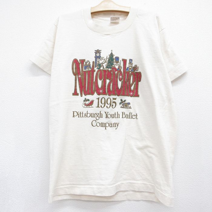 フルーツオブザルーム 90s 半袖Tシャツ Nutcracker 生成り ベージュ キッズ | 古着