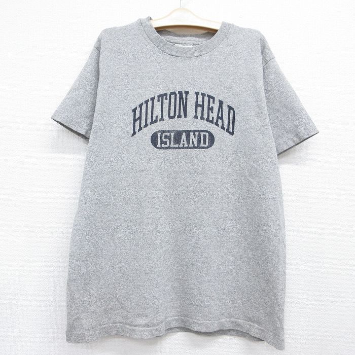 古着 半袖 ビンテージ Tシャツ キッズ ボーイズ 子供服 90年代 90s HILTON HEAD クルーネック USA製 グレー 霜降り 26jul13