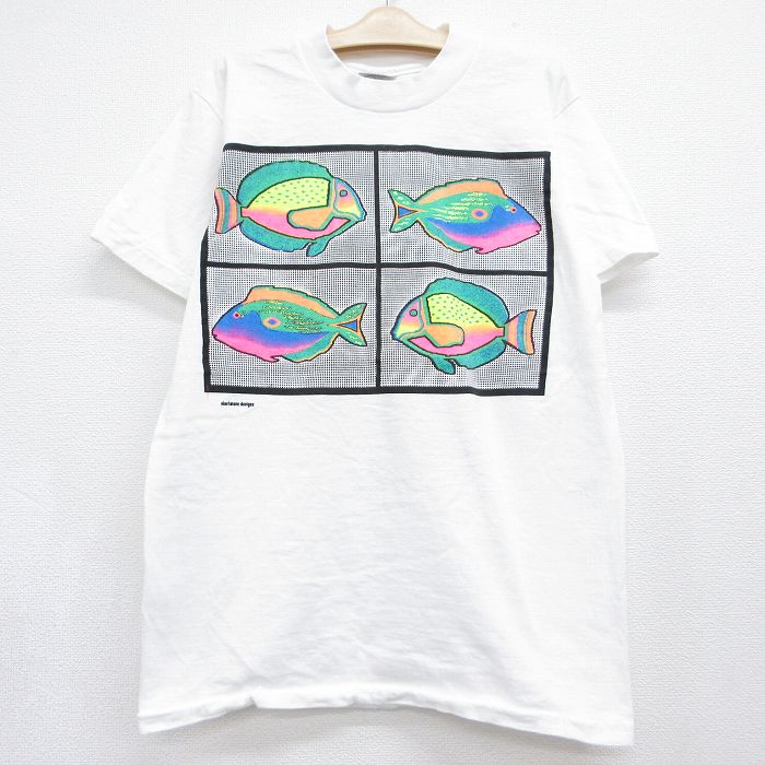 オニータ 90s 半袖Tシャツ 魚 ホワイト キッズ | 古着