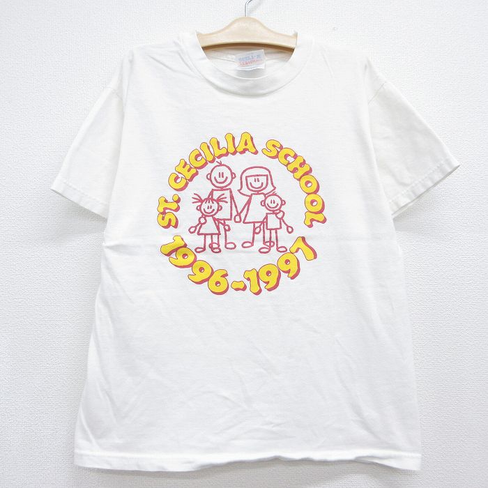 ヘインズ 90s 半袖Tシャツ SCHOOL ホワイト キッズ | 古着