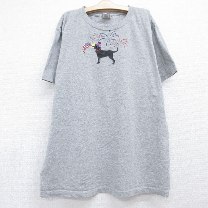 The Black Dog 00s 半袖Tシャツ 霜降り グレー キッズ | 古着