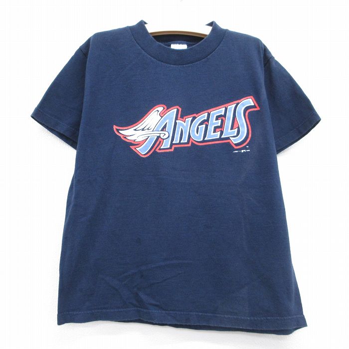 MLB アナハイムエンゼルス 90s 半袖Tシャツ ネイビー キッズ | 古着