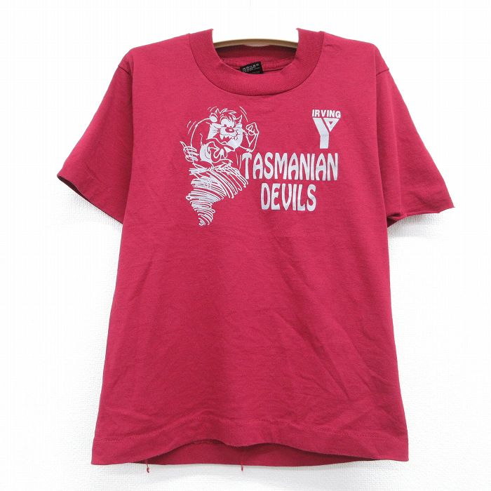 フルーツオブザルーム 90s 半袖Tシャツ タズ バーガンディ キッズ | 古着