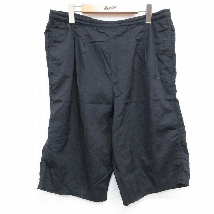 ナイキ 90s ショートナイロンパンツ ワンポイントロゴ ブラック キッズ | 古着